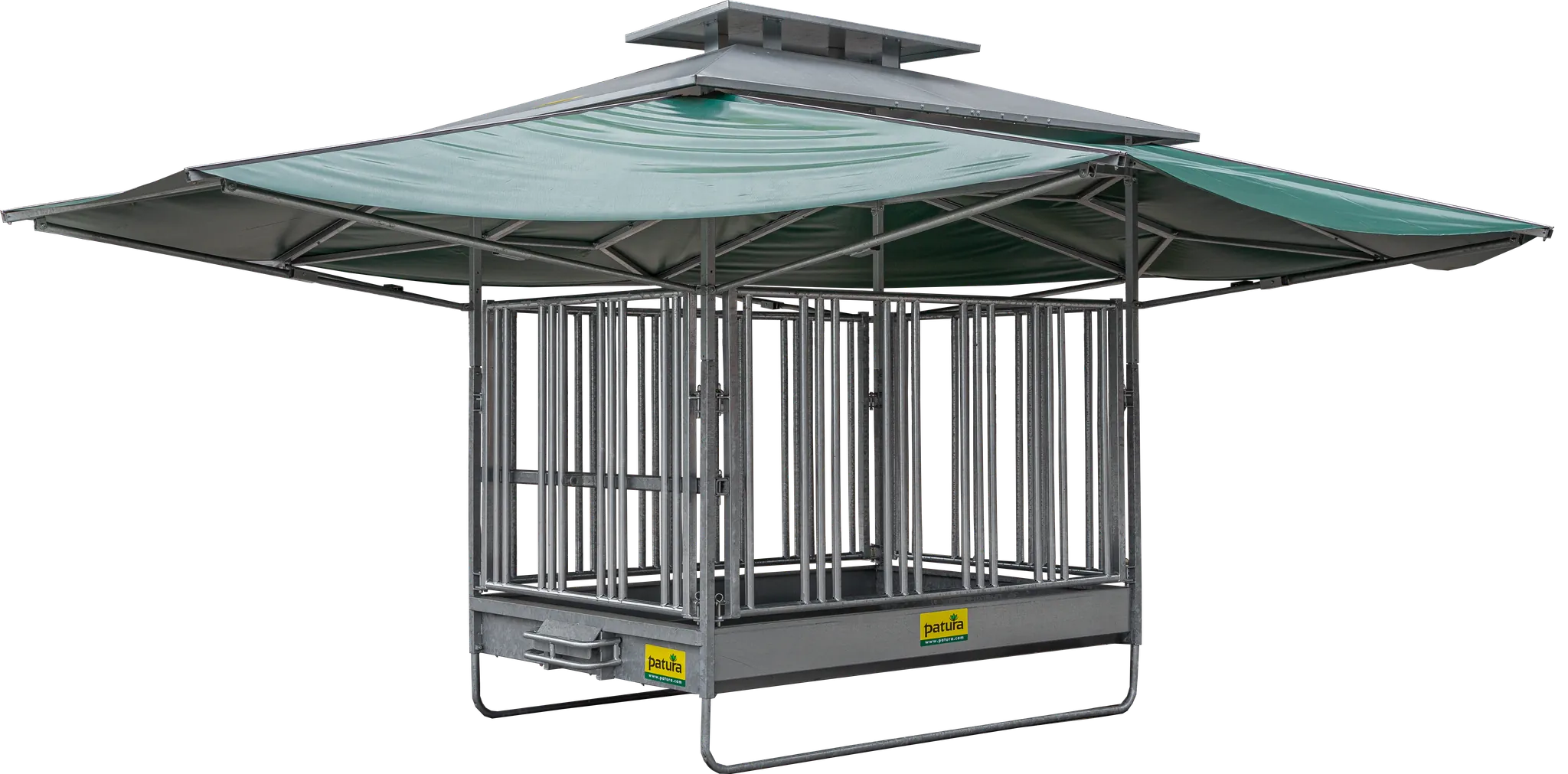 PATURA Klima-Großballenraufe mit Sicherheits-Pferdefressgittern