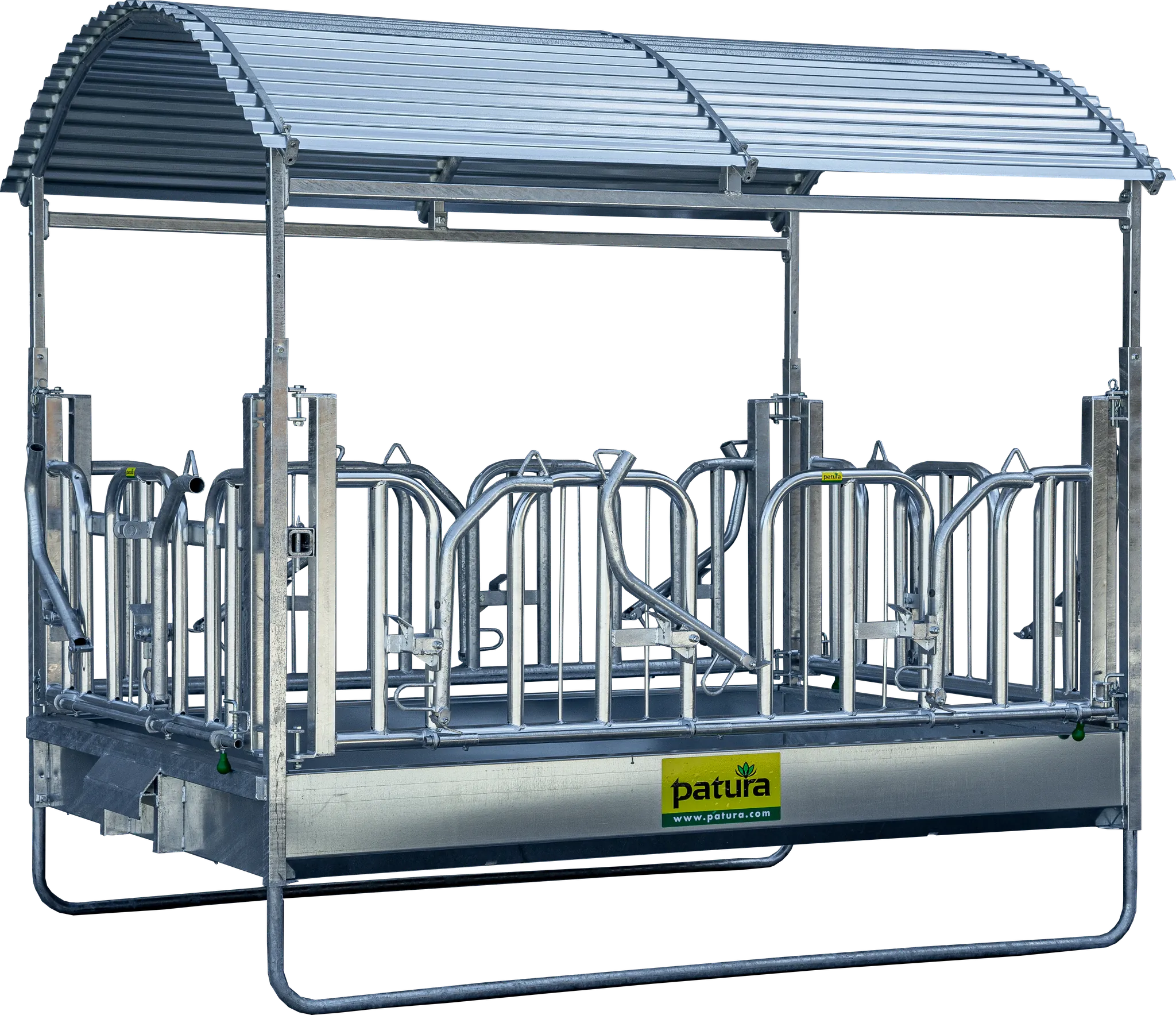 Großballenraufe mit Schwedenfressgittern und Dach