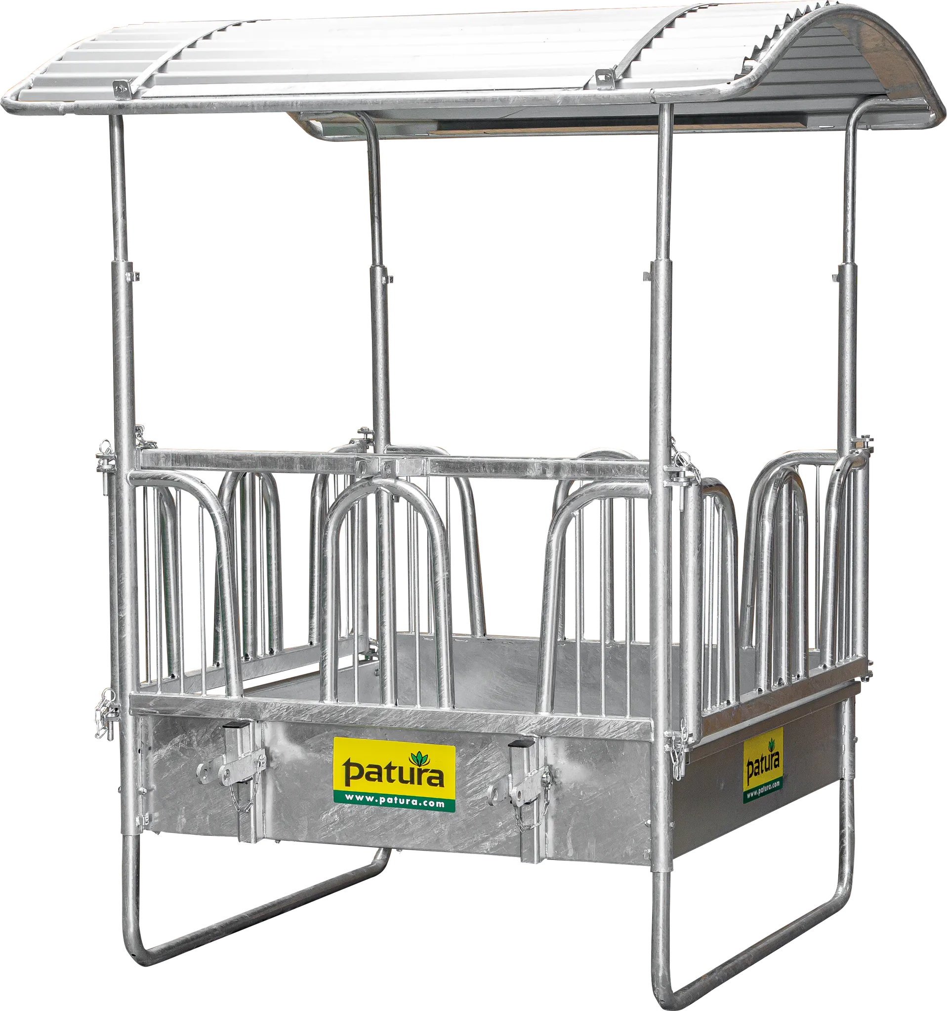 Viereckraufe mit Sicherheits- Palisadenfressgittern, 8 Fressplätze