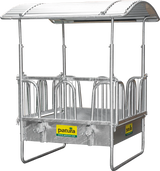 Viereckraufe mit Sicherheits- Palisadenfressgittern, 8 Fressplätze