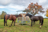 Viereckraufe mit Sicherheits- Palisadenfressgittern, 8 Fressplätze