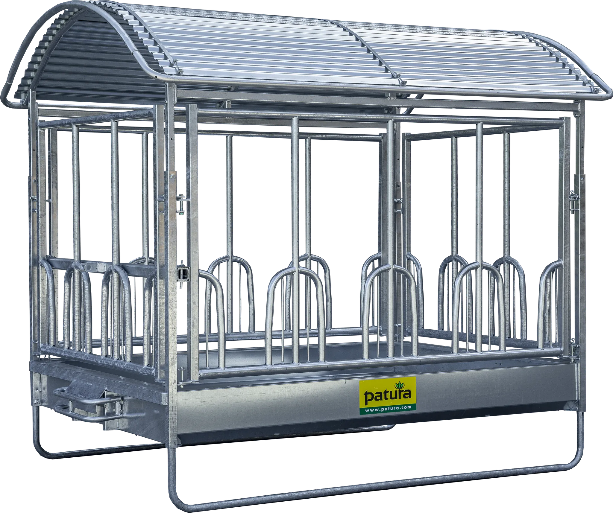 Großballenraufe mit Universalfressgittern und Dach