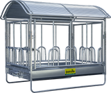 Großballenraufe mit Universalfressgittern und Dach