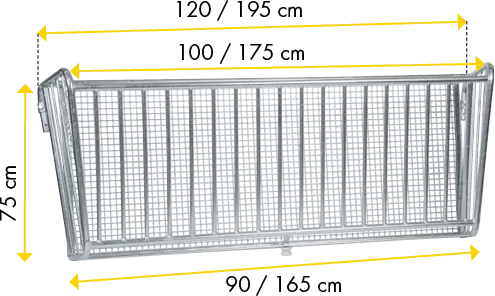 Heuraufe für Abtrennungen, L=1,75 m nicht geeignet für