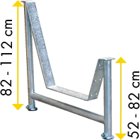 Krippenständer für Holzbohlen, höhenverstellbar