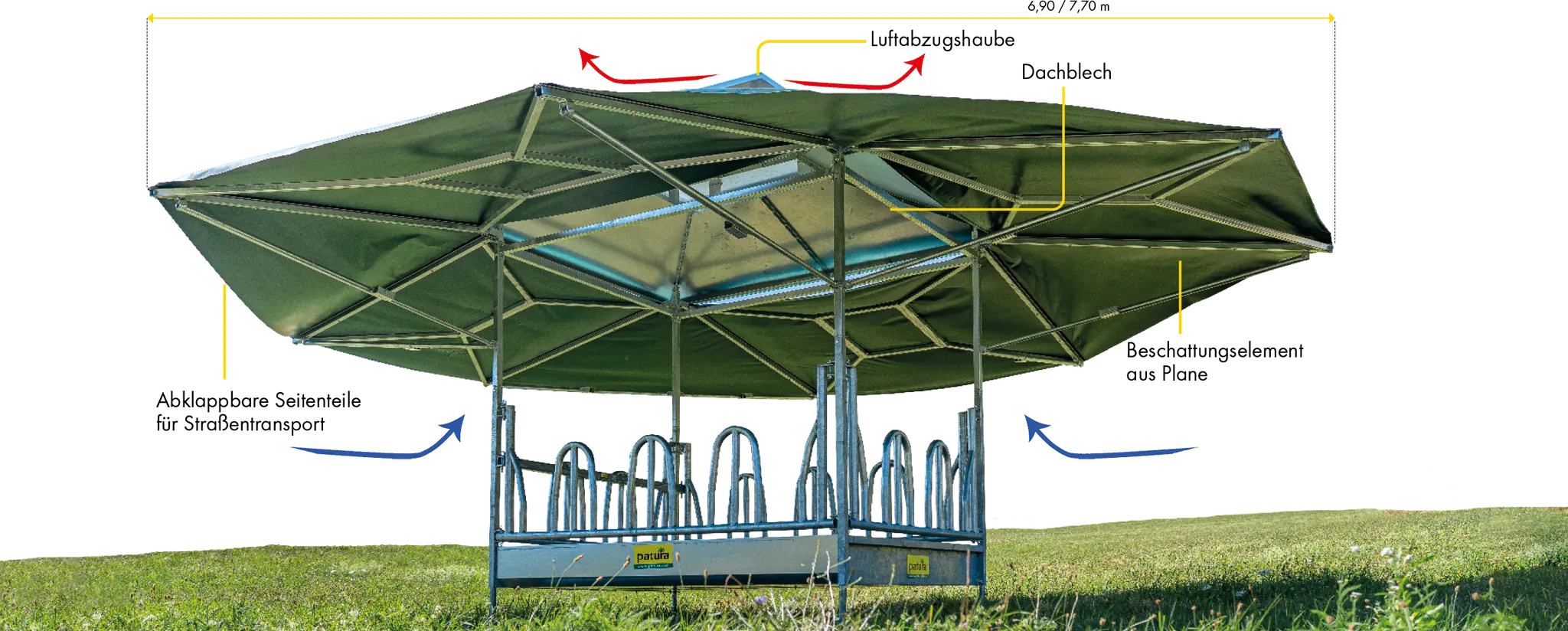 Klima-Dach für alle Großballenraufen