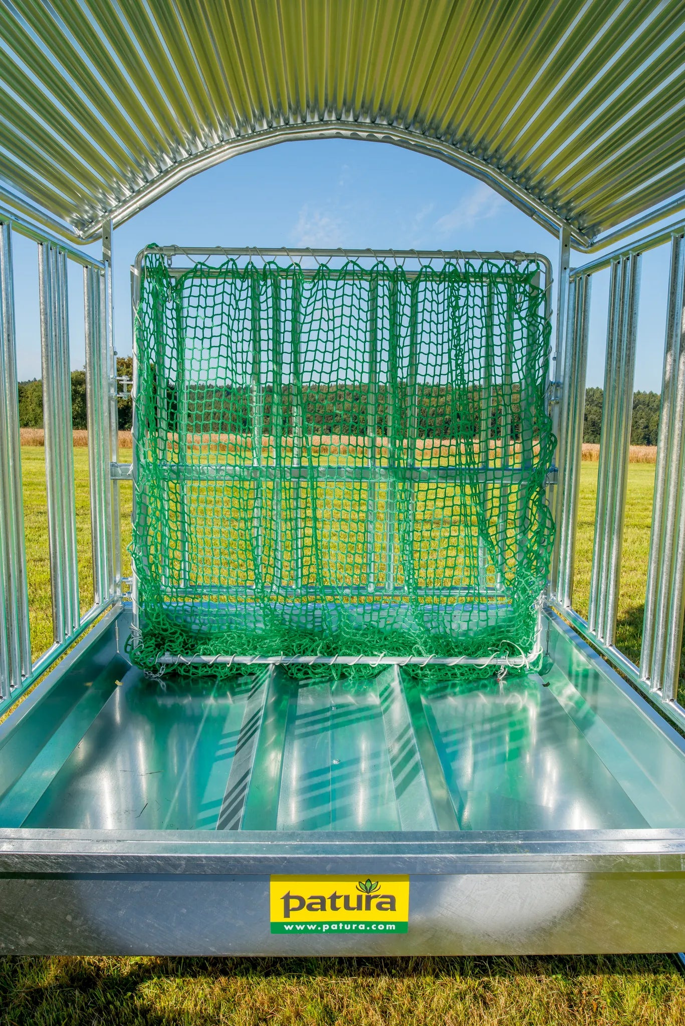 Rahmen für Futtersparnetz für Großballenraufe