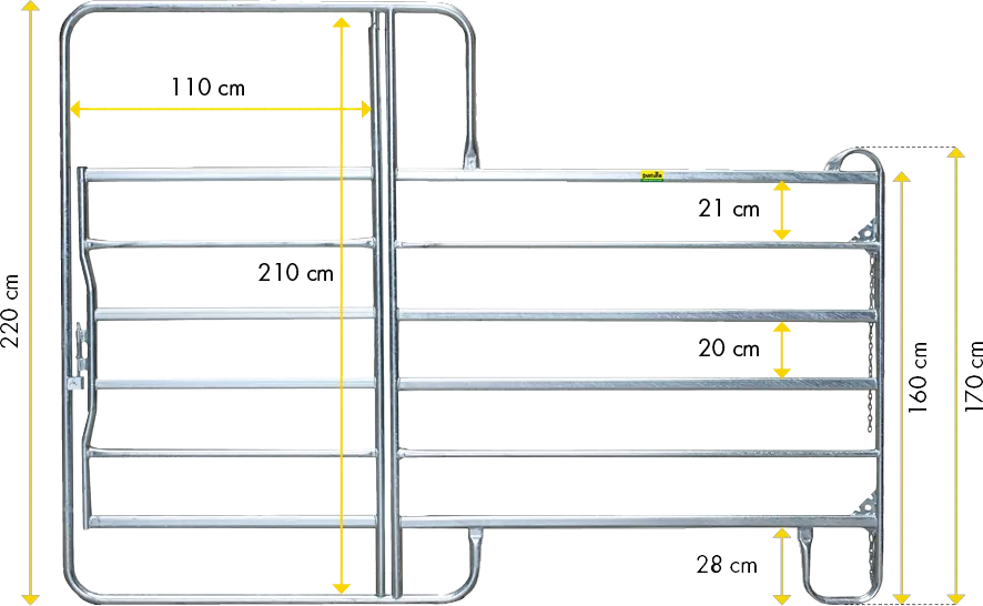 Panel-6 mit Tor 3,00 m Breite 3,00 m, Höhe 2,20 m