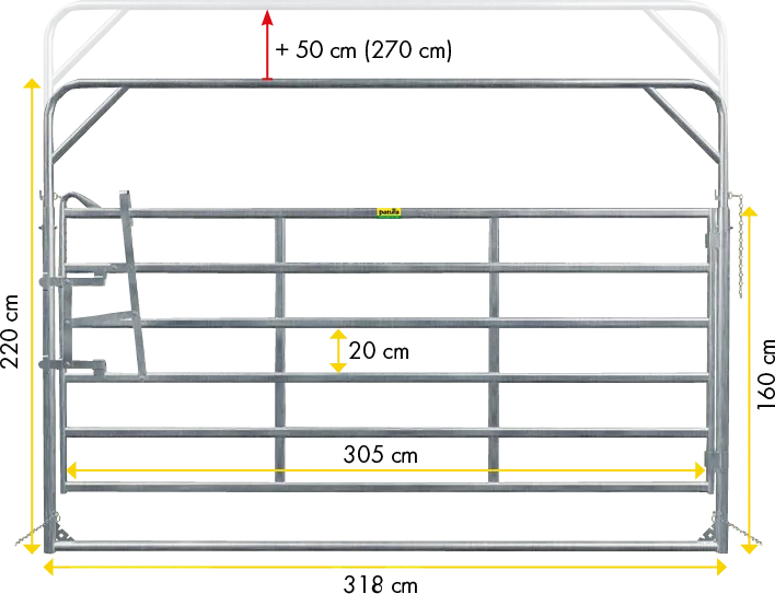 Schwingtor-6 Breite 3,05 m, Höhe 2,20 m + 2,70 m