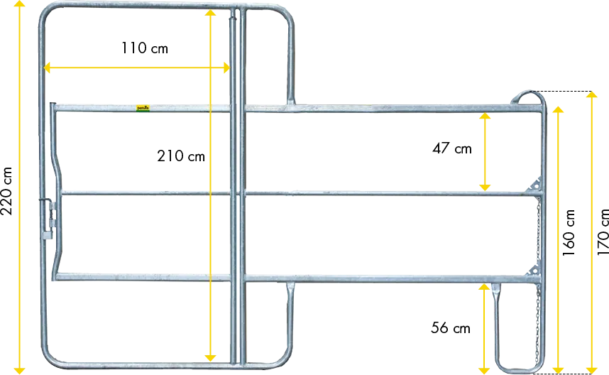 Panel-3 mit Tor, Länge 3,00 m, H= 2,20 m