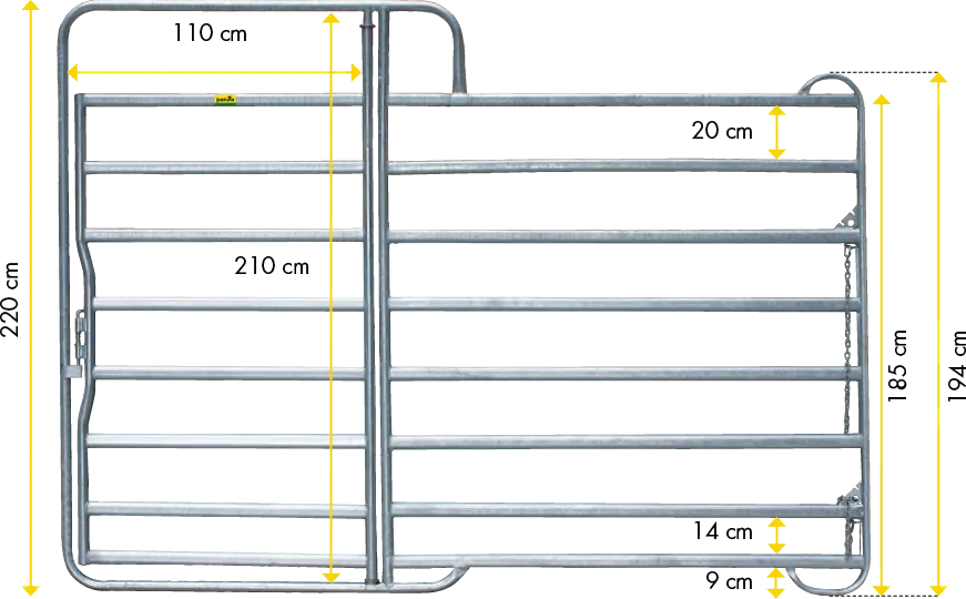 Panel-8 mit Tor 3,00 m ohne Blechverkleidung