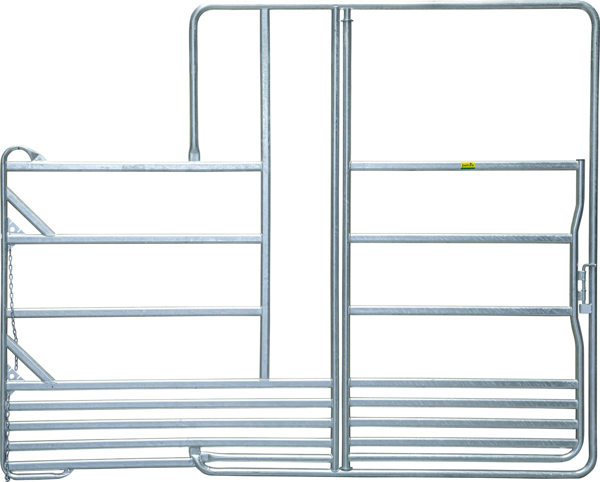 Sicherheits-Pferde-Panel mit Tor und Fressgitter, 3,60 m, 1 Fressplatz