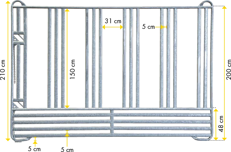 Sicherheits-Pferde-Panel mit Fressgitter 3,00 m