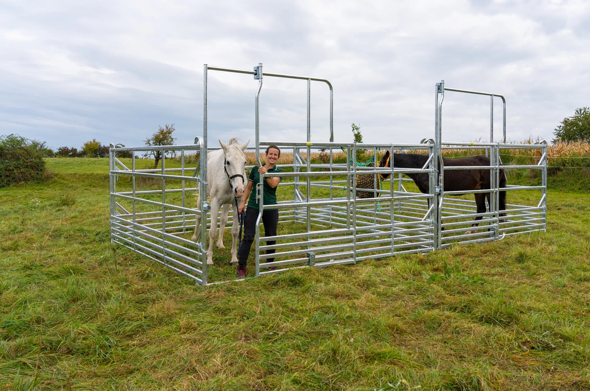 Sicherheits-Pferde-Panel mit Schiebetor 3,60 m, Höhe 2,50 m