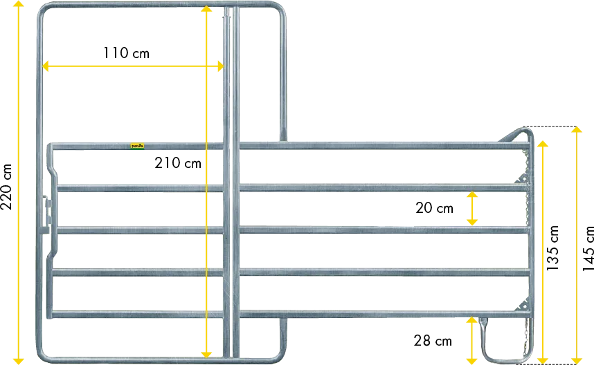 Panel-5 mit Tor 2,40 m Breite 2,40 m, Höhe 2,20 m