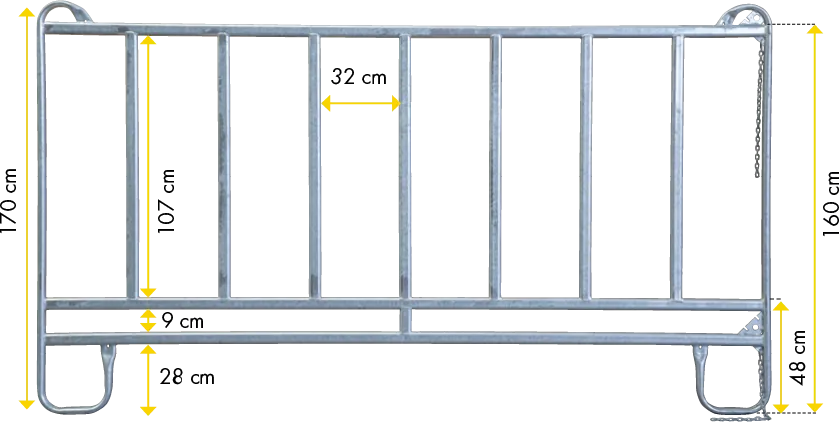 Panel mit Fressgitter 3,00 m Höhe 1,70 m