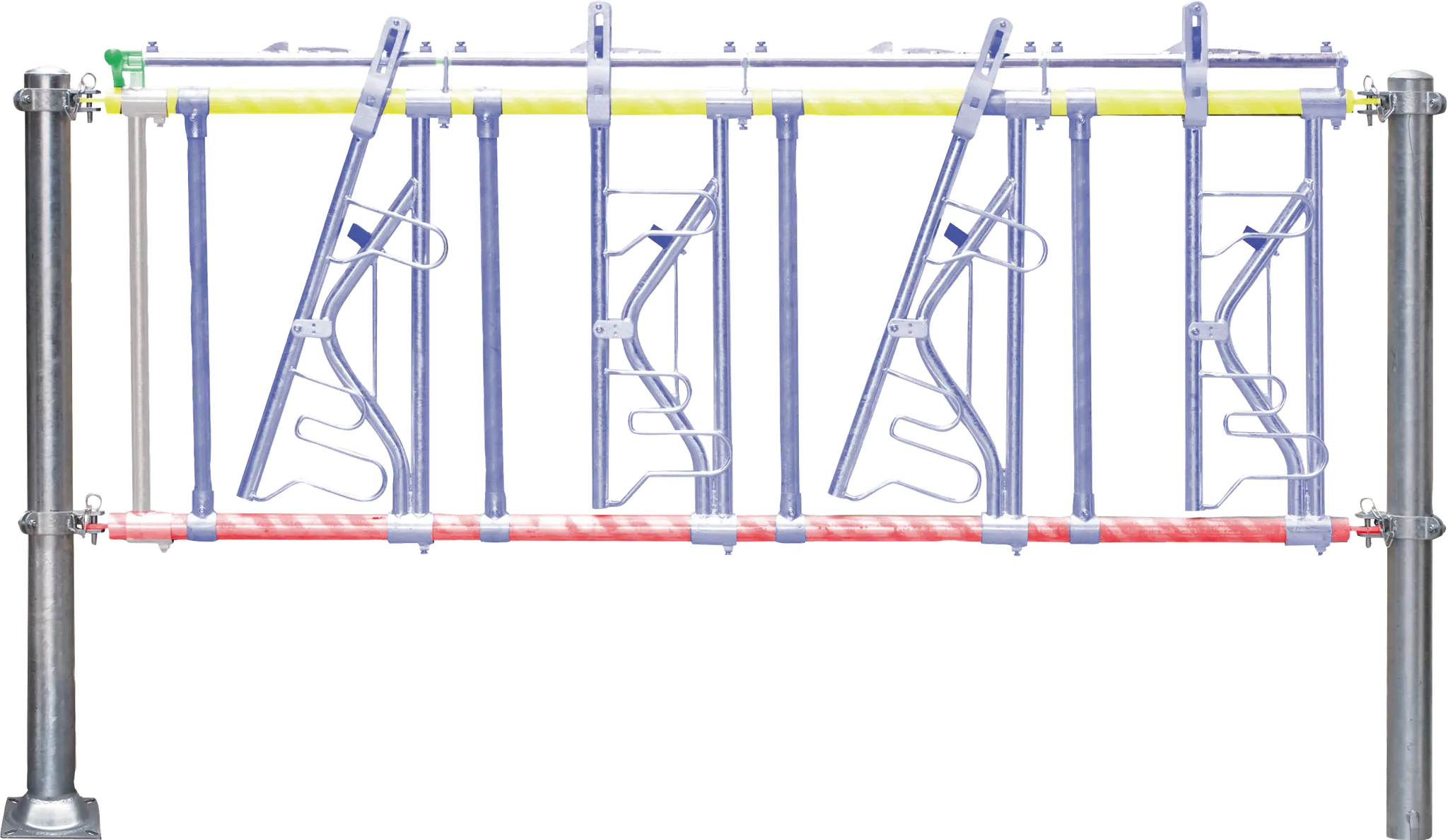 Trägerrohre Nennlänge 4 m (1 Paar) mit Verriegelungsrohr, Klemmringen