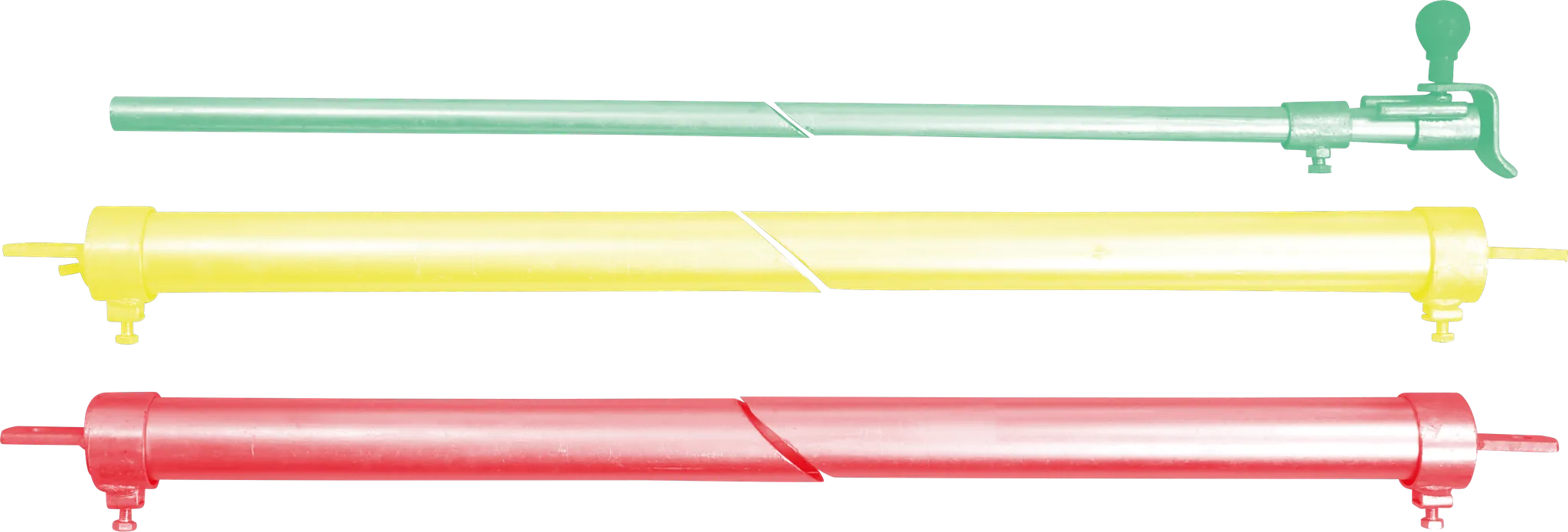 Trägerrohre Nennlänge 6 m (1 Paar) mit Verriegelungsrohr,Klemmringen und