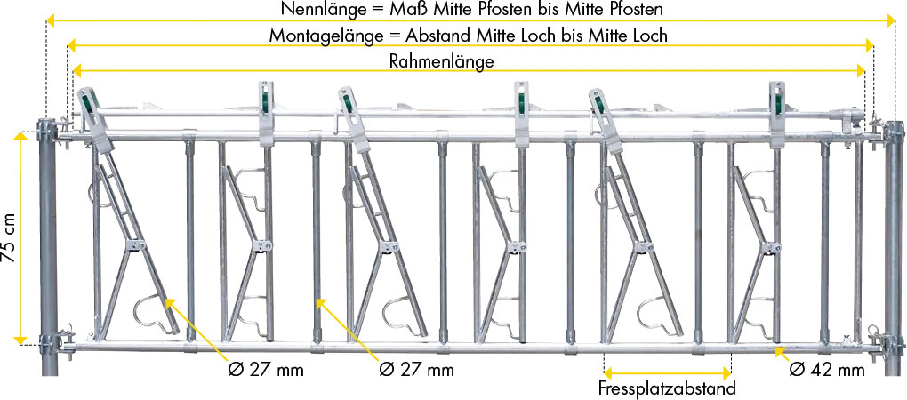 Kälberfressgitter 8/4, FPA 45 cm, vz