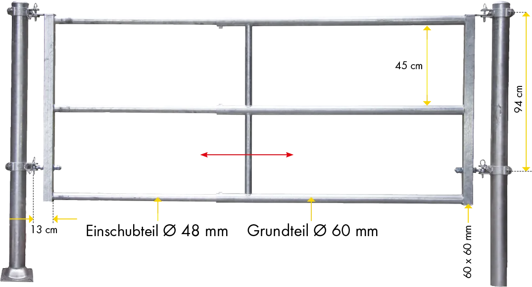 Abtrennung R3 (2/3) Montagelänge 1,75 - 2,75 m