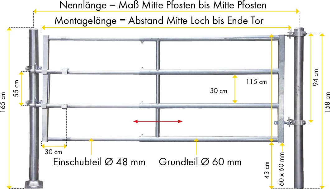 Tor R4 (6/7) Montagelänge 5,90 - 6,90 m