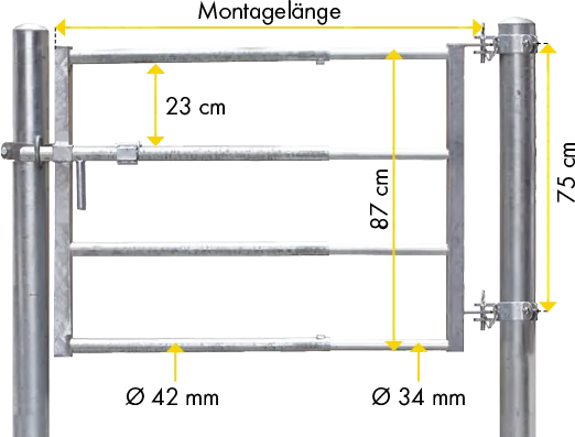 Tor, klein Montagelänge 67 - 100 cm