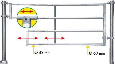 Abtrennung R4 (5/6), Tränke, Montagelänge 5,45–6,05 m, Ø 60 mm