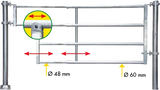 Abtrennung R4 (5/6), Tränke, Montagelänge 5,45–6,05 m, Ø 60 mm