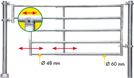 Abtrennung R5 (5/6) Tränke Montagelänge 5,35 - 6,05 m