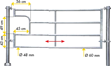 Abtrennung R4 (3/4) Becken Montagelänge 3,20 - 4,25 m