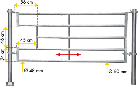 Abtrennung R5 (4/5) Becken Montagelänge 4,20 - 5,25 m