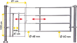 Abtrennung R4 (2/3) Kälberschlupf Montagelänge 2,45 - 3,45 m