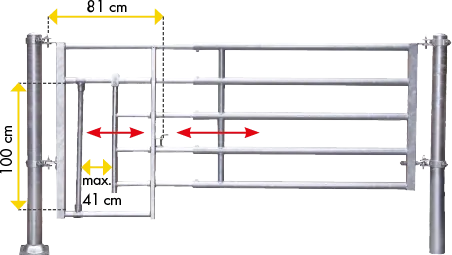 Abtrennung R5 (3/4) Kälberschlupf Montagelänge 3,45 - 4,45 m