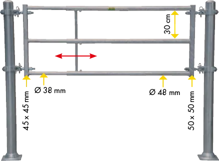 Abtrennung T3 (170/270) Montagelänge 1,50 - 2,50 m