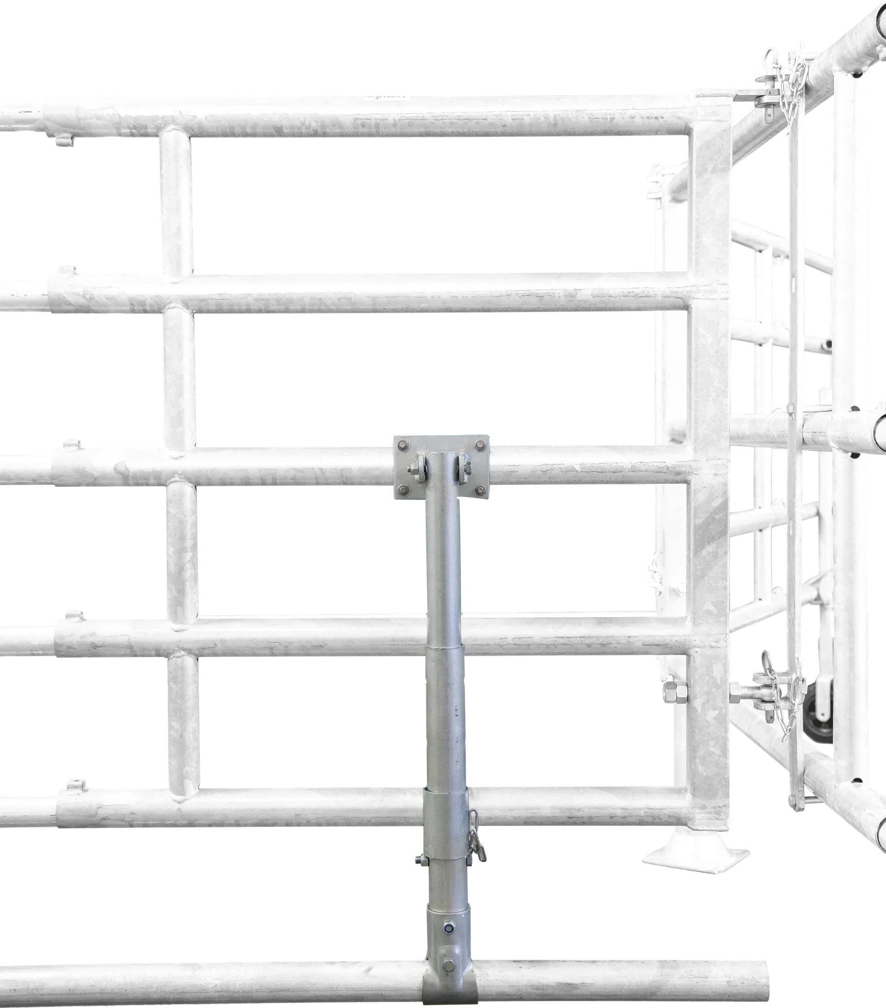 Halter für Zusatzrohr für Abtrennungen und Tore