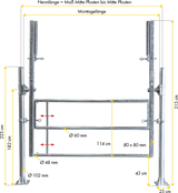 Schwenktor, verstellbar Montagelänge 2,65 - 4,10 m
