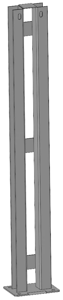Pfosten mit Bodenplatte (hinten) für Kälberbox