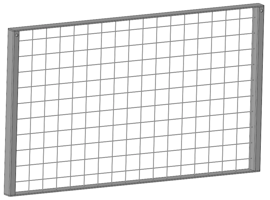Rückwand Gitter oben, Höhe 70 cm