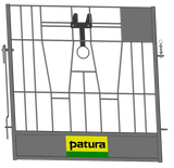 Tür einfach mit Riegel, inkl. Nuckeleimerhalter, Montagelänge 114 cm,