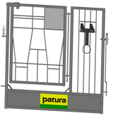 Tür geteilt mit Riegel, inkl. Nuckeleimerhalter, Montagelänge 114 cm,