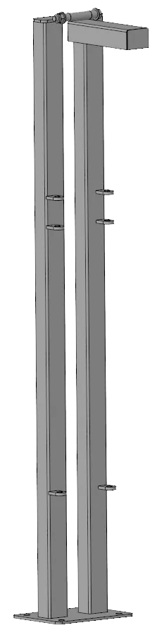 Pfosten mit Bodenplatte (vorne) für Kälberbox