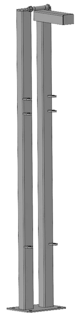 Pfosten mit Bodenplatte (vorne) für Kälberbox