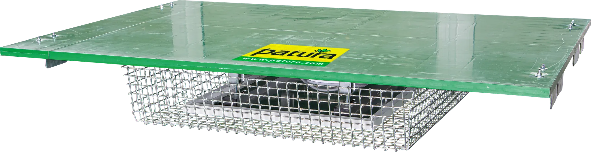 Abdeckung Kälberbox mit Wärmeplatte inkl. Halterahmen und Schutzkorb