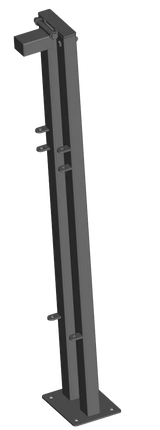 Pfosten mit Bodenplatte (vorne) flexible Verriegelung