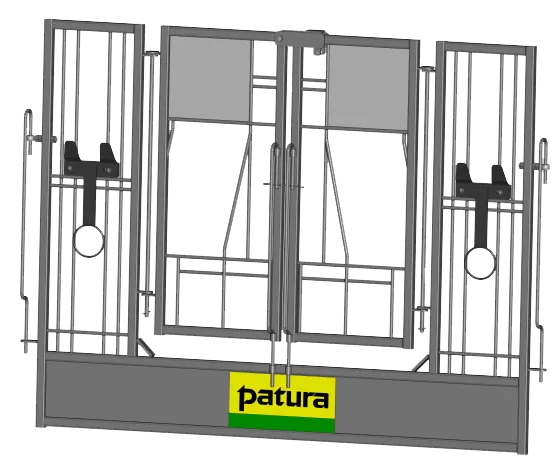 Tür geteilt mit Riegel für Paarhaltung PATURA Kälberbox 1,54 m