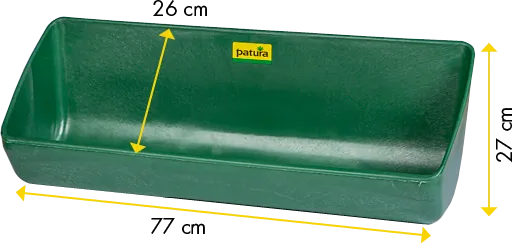 Kunststoff-Langtrog, 13 Liter, grün zum Anschrauben