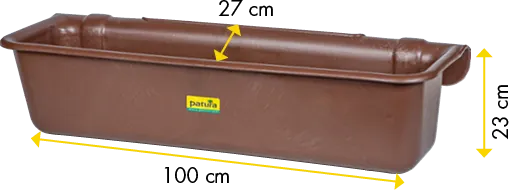 Kunststoff-Langtrog 42 l, braun zum Einhängen