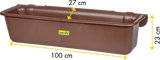 Kunststoff-Langtrog 42 l, braun zum Einhängen