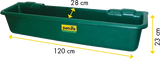 Kunststoff-Langtrog, 50 Liter, grün zum Einhängen in Rohre bis 2"