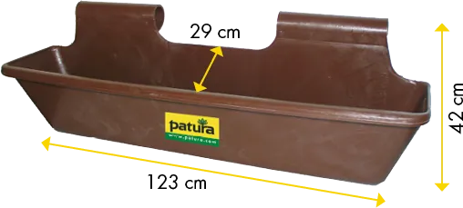 Kunststoff-Langtrog, 50 Liter, braun Einhängevorrichtung hoch